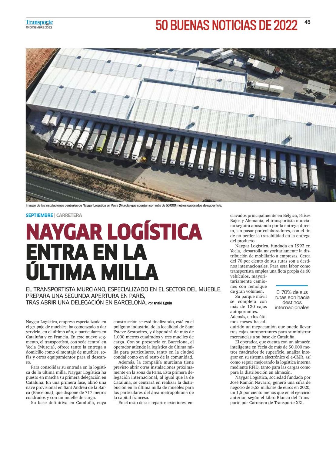 Naygar Logística S.L. exterior de la empresa